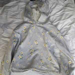 Belle du Jour, Girls size M pull over hoodie, flower design